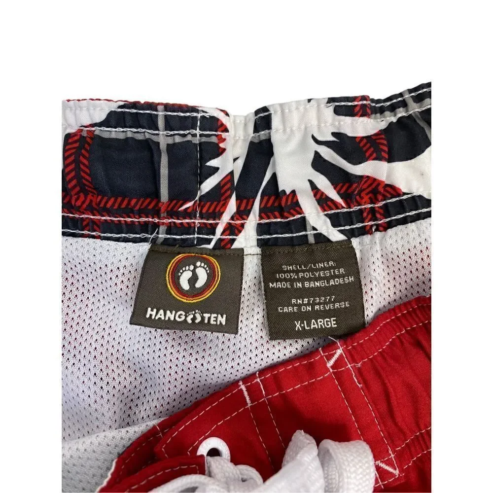 Hang Ten Men's Drawstring 5-pocket Quick-dry Boardshort Red XL